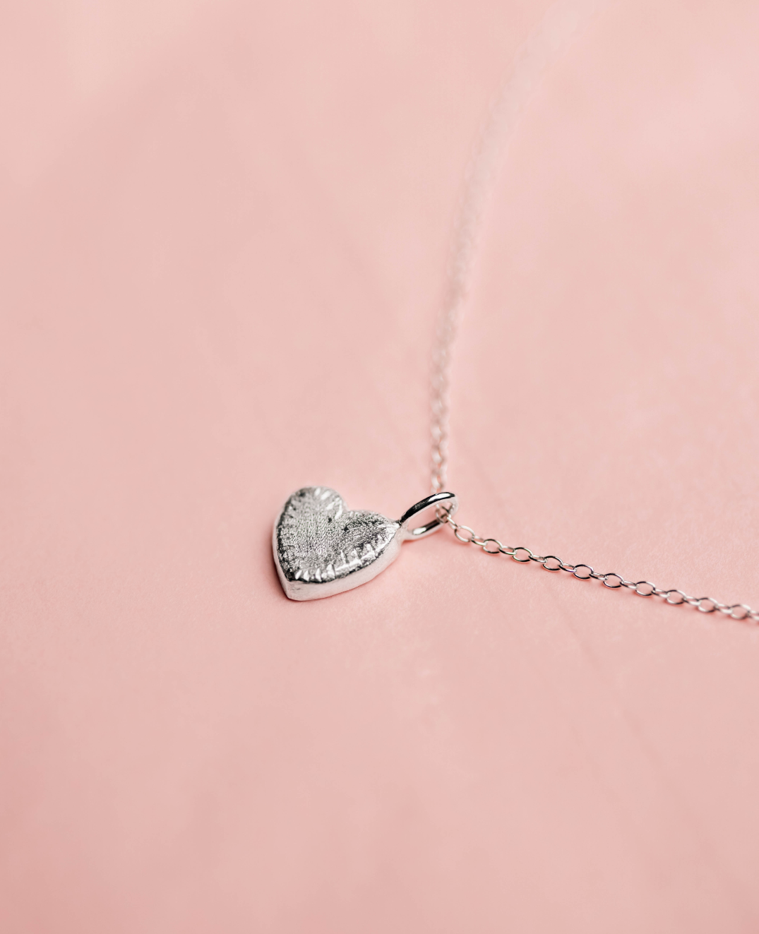 Heart Necklace, Recycled Sterling Silver