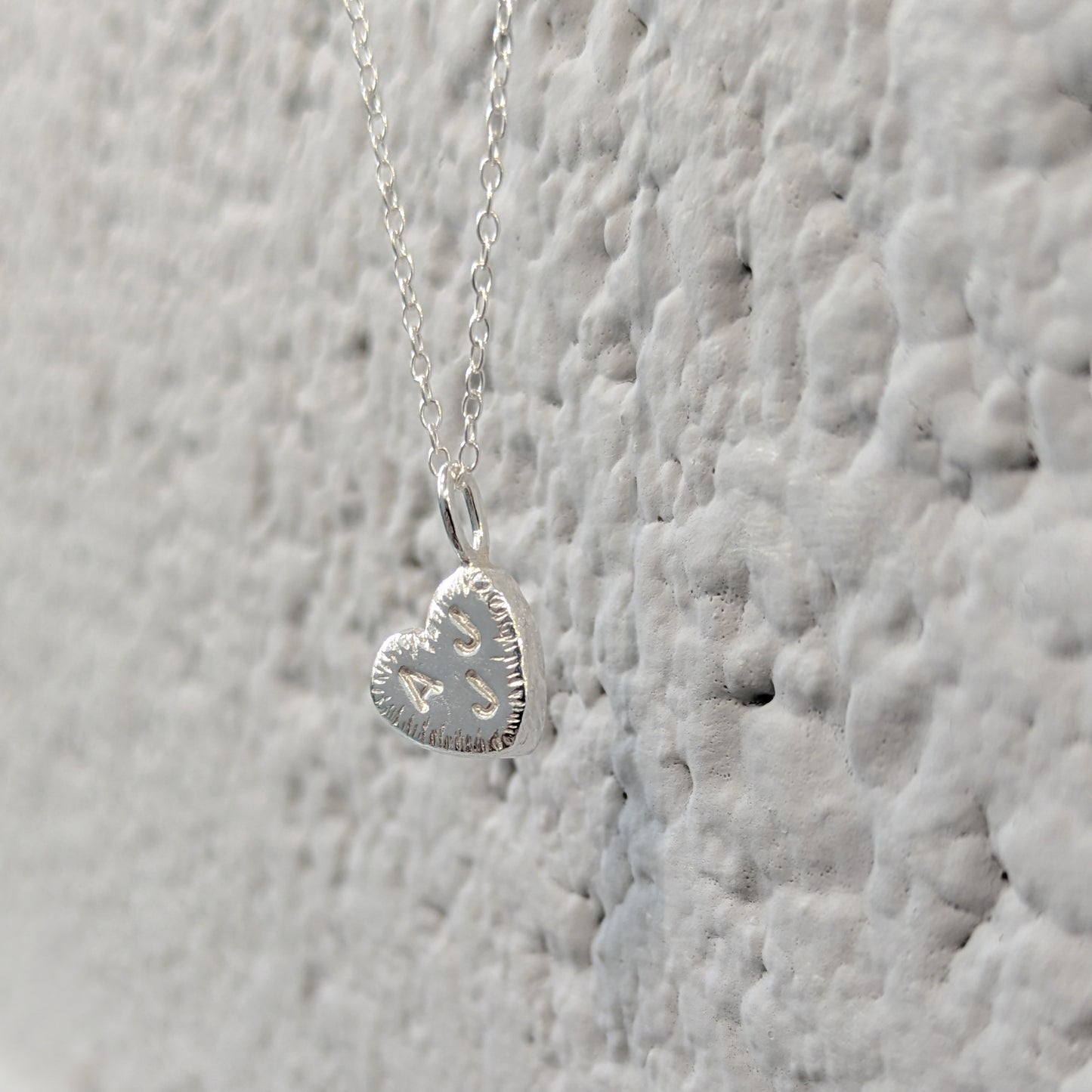 Heart Necklace, Recycled Sterling Silver