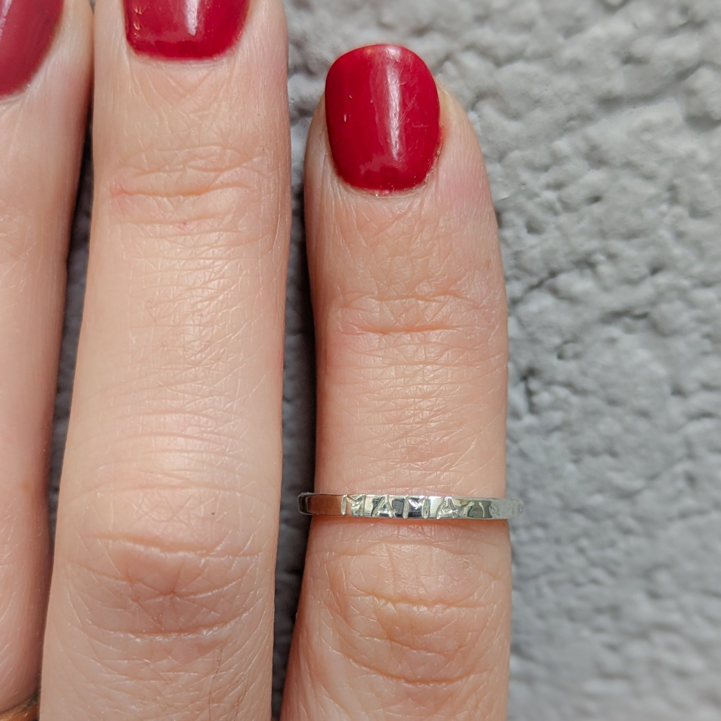 "Mama" Engraved Ring, Recycled Sterling Silver