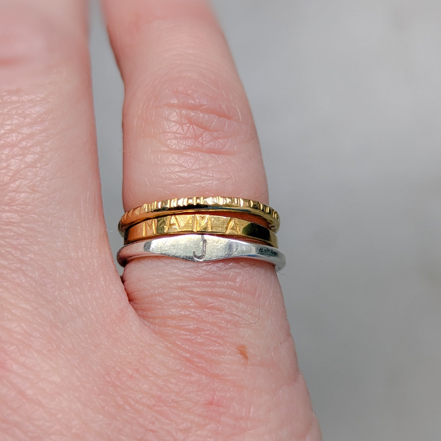"Mama" Engraved Ring, Recycled Sterling Silver